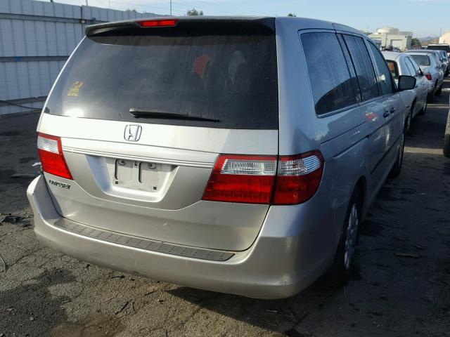 5FNRL38266B107781 - 2006 HONDA ODYSSEY LX SILVER photo 4