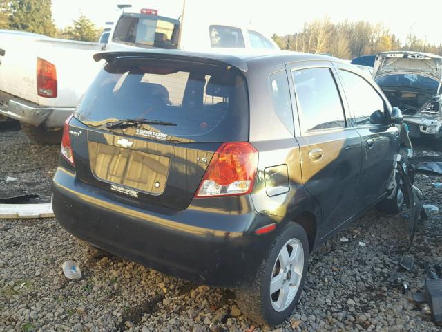 KL1TD66607B735616 - 2007 CHEVROLET AVEO BASE შავი ფოტო 4