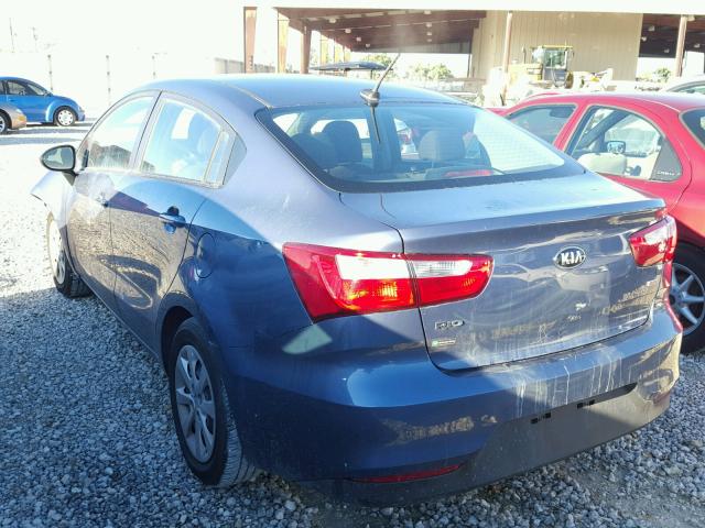 KNADM4A34G6537786 - 2016 KIA RIO LX BLUE photo 3