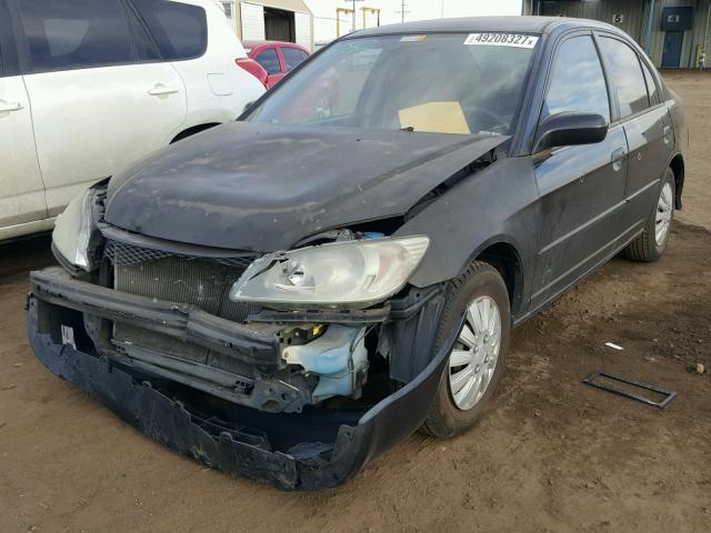 2HGES15145H578503 - 2005 HONDA CIVIC DX BLACK photo 2