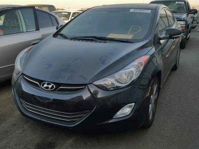 KMHDH4AE2DU693997 - 2013 HYUNDAI ELANTRA GL BLACK photo 2