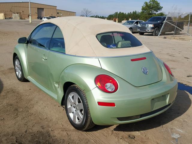 3VWRF31Y87M402008 - 2007 VOLKSWAGEN NEW BEETLE GREEN photo 3