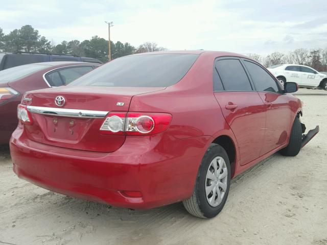 JTDBU4EEXB9123523 - 2011 TOYOTA COROLLA BA RED photo 4