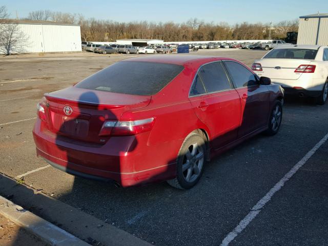 4T1BK46K69U078089 - 2009 TOYOTA CAMRY SE RED photo 4