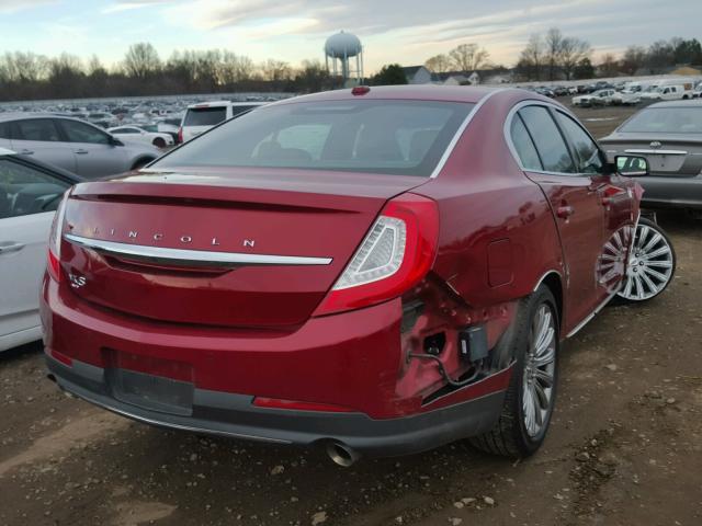 1LNHL9EK2FG606226 - 2015 LINCOLN MKS RED photo 4