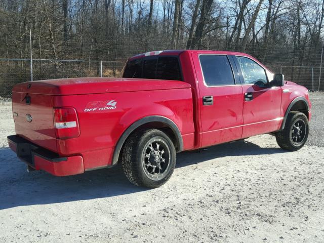 1FTPW14584KC39427 - 2004 FORD F150 SUPER RED photo 4