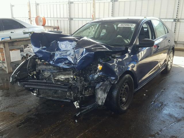 3VW2K7AJ1CM404748 - 2012 VOLKSWAGEN JETTA BASE BLUE photo 2