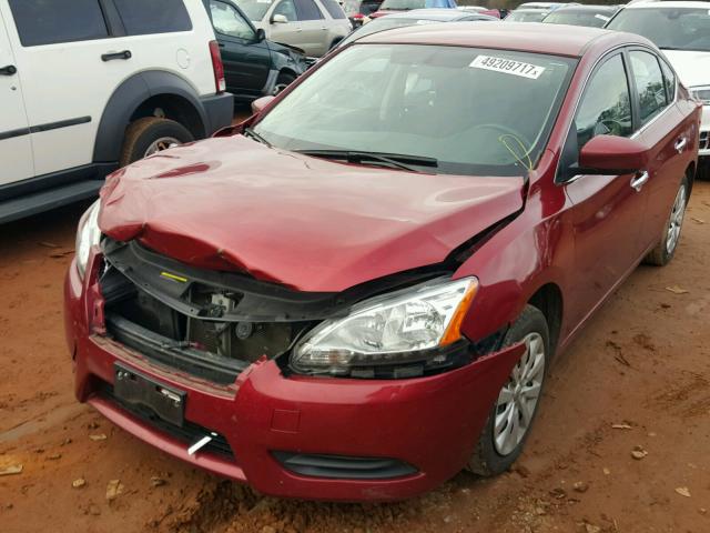 3N1AB7APXFY216958 - 2015 NISSAN SENTRA S RED photo 2