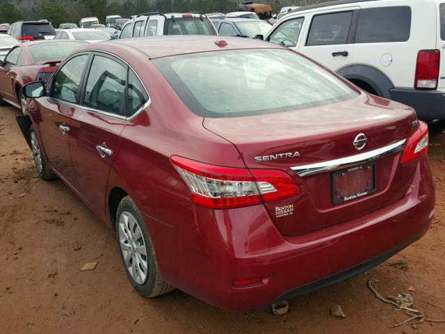 3N1AB7APXFY216958 - 2015 NISSAN SENTRA S RED photo 3