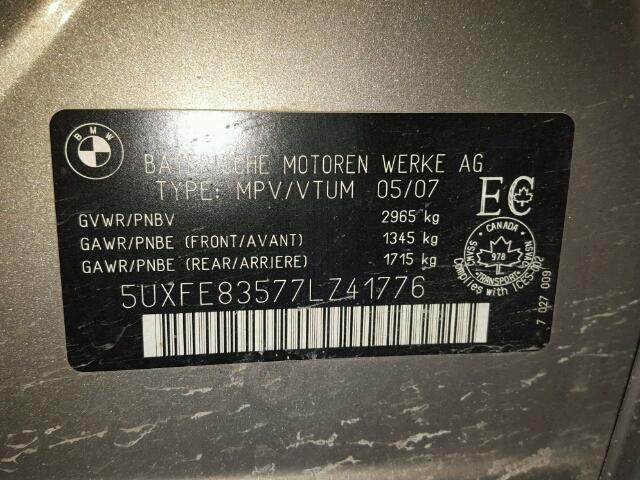 5UXFE83577LZ41776 - 2007 BMW X5 4.8I GOLD photo 10