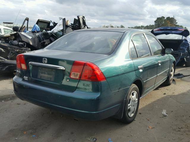 2HGES16581H536282 - 2001 HONDA CIVIC LX GREEN photo 4