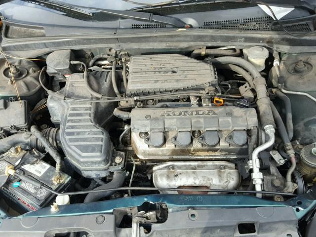 2HGES16581H536282 - 2001 HONDA CIVIC LX GREEN photo 7