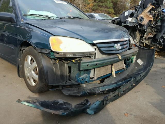 2HGES16581H536282 - 2001 HONDA CIVIC LX GREEN photo 9