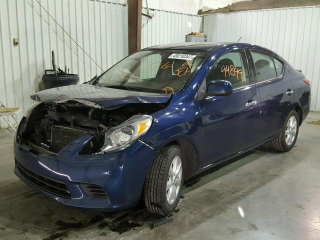 3N1CN7AP8EL873849 - 2014 NISSAN VERSA S BLUE photo 2