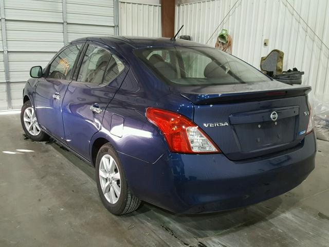 3N1CN7AP8EL873849 - 2014 NISSAN VERSA S BLUE photo 3