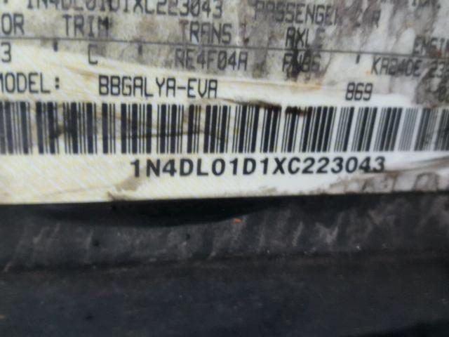 1N4DL01D1XC223043 - 1999 NISSAN ALTIMA XE BLACK photo 10