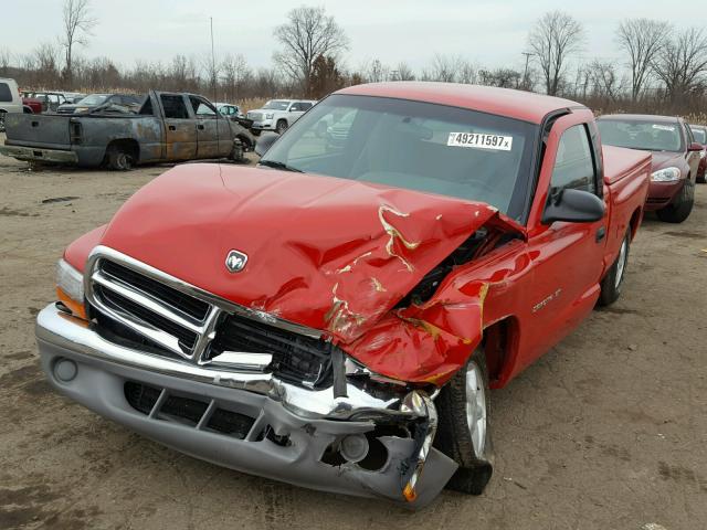 1B7GL22X1WS525254 - 1998 DODGE DAKOTA RED photo 2