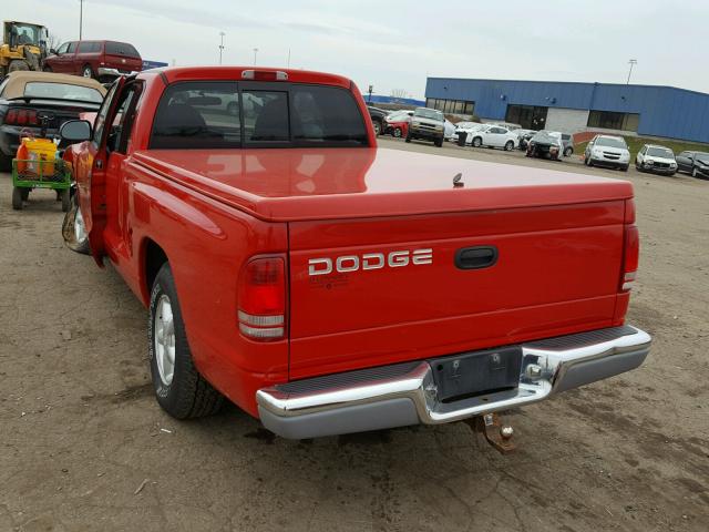 1B7GL22X1WS525254 - 1998 DODGE DAKOTA RED photo 3