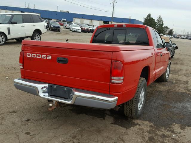 1B7GL22X1WS525254 - 1998 DODGE DAKOTA RED photo 4