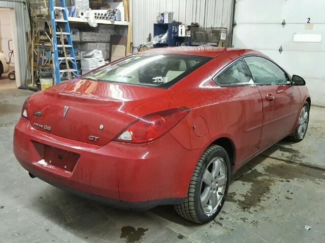 1G2ZH178664189292 - 2006 PONTIAC G6 GT RED photo 4