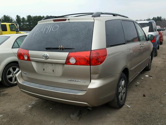 5TDZA23C96S517549 - 2006 TOYOTA SIENNA CE BEIGE photo 4