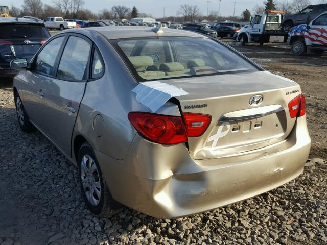 KMHDU4AD1AU091039 - 2010 HYUNDAI ELANTRA BL TAN photo 3