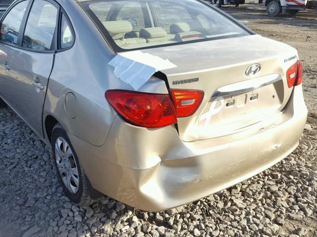 KMHDU4AD1AU091039 - 2010 HYUNDAI ELANTRA BL TAN photo 9