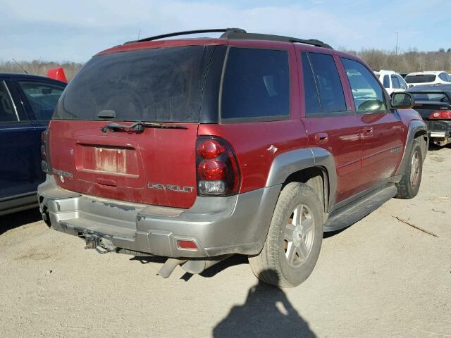 1GNDT13S422408950 - 2002 CHEVROLET TRAILBLAZE RED photo 4