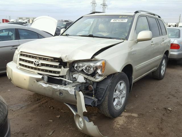 JTEHF21A030156513 - 2003 TOYOTA HIGHLANDER BEIGE photo 2