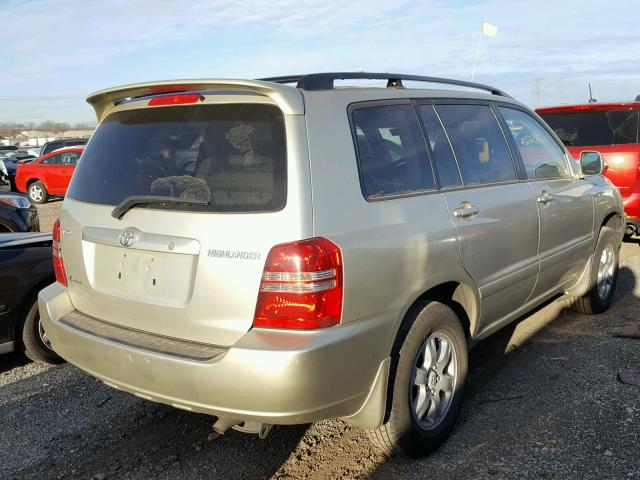 JTEHF21A030156513 - 2003 TOYOTA HIGHLANDER BEIGE photo 4