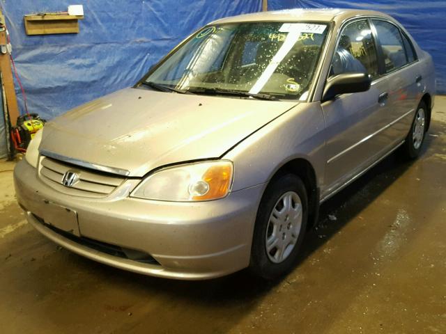 2HGES16561H537611 - 2001 HONDA CIVIC LX TAN photo 2