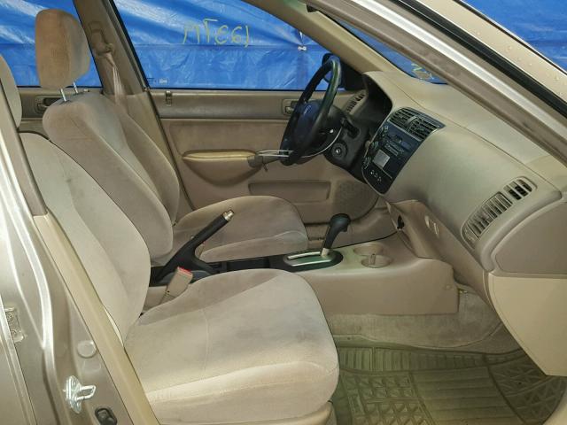 2HGES16561H537611 - 2001 HONDA CIVIC LX TAN photo 5