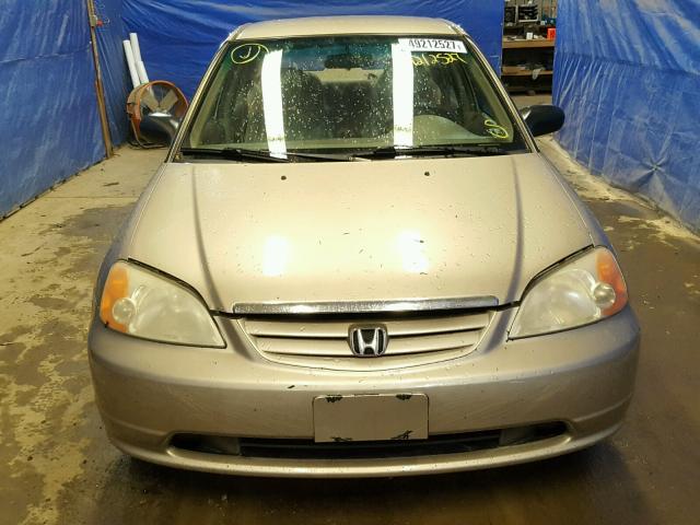 2HGES16561H537611 - 2001 HONDA CIVIC LX TAN photo 9