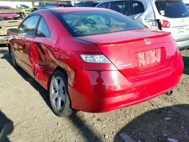 2HGFG12877H533341 - 2007 HONDA CIVIC EX RED photo 3