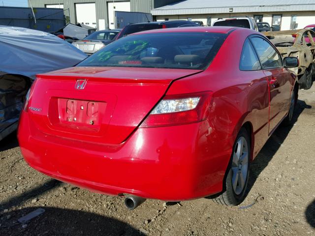 2HGFG12877H533341 - 2007 HONDA CIVIC EX RED photo 4