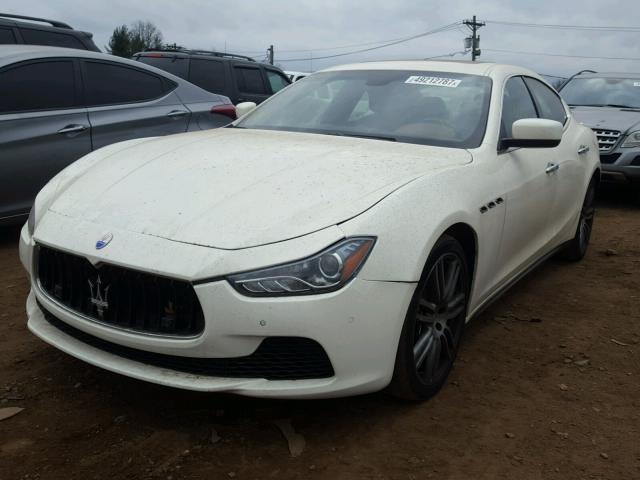 ZAM57RTAXE1091589 - 2014 MASERATI GHIBLI S WHITE photo 2