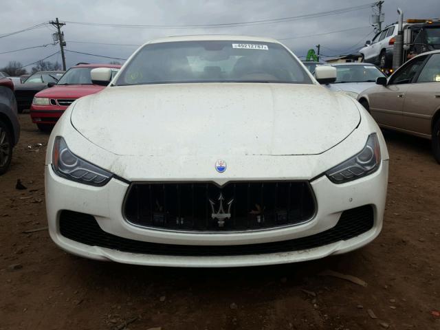 ZAM57RTAXE1091589 - 2014 MASERATI GHIBLI S WHITE photo 9