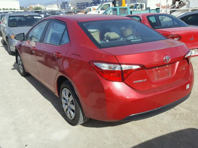 2T1BURHE5FC261284 - 2015 TOYOTA COROLLA L RED photo 3