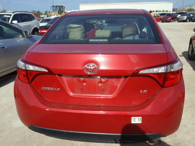 2T1BURHE5FC261284 - 2015 TOYOTA COROLLA L RED photo 6