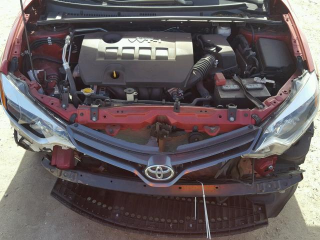 2T1BURHE5FC261284 - 2015 TOYOTA COROLLA L RED photo 7