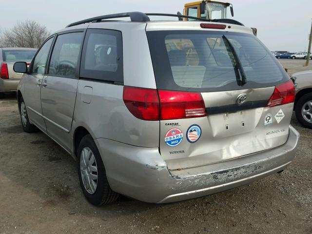 5TDZA23C44S133417 - 2004 TOYOTA SIENNA CE SILVER photo 3