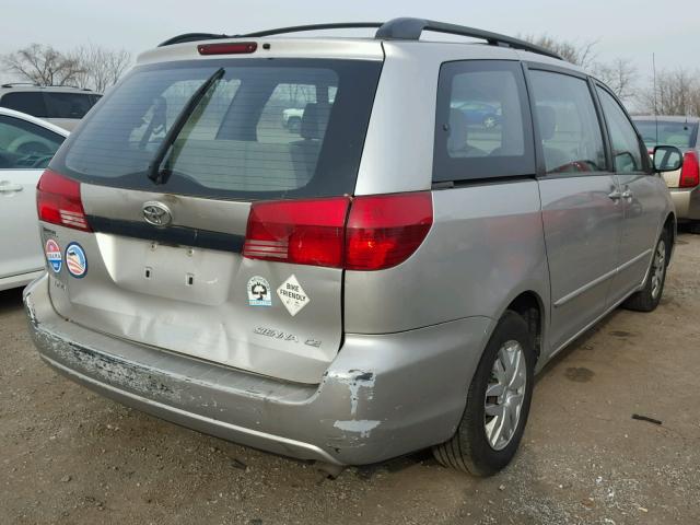 5TDZA23C44S133417 - 2004 TOYOTA SIENNA CE SILVER photo 4