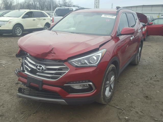 5XYZU3LB1HG422889 - 2017 HYUNDAI SANTA FE S RED photo 2