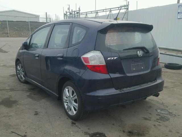 JHMGE8H45AS000389 - 2010 HONDA FIT SPORT BLUE photo 3