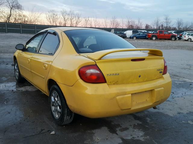 1B3ES56CX3D250116 - 2003 DODGE NEON SXT YELLOW photo 3