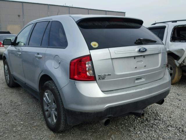 2FMDK3J94CBA00172 - 2012 FORD EDGE SEL GRAY photo 3