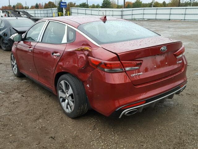 5XXGW4L2XHG144232 - 2017 KIA OPTIMA SX RED photo 3