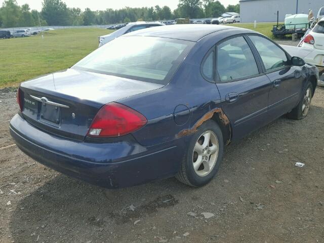 1FAFP53U51A120766 - 2001 FORD TAURUS SE BLUE photo 4