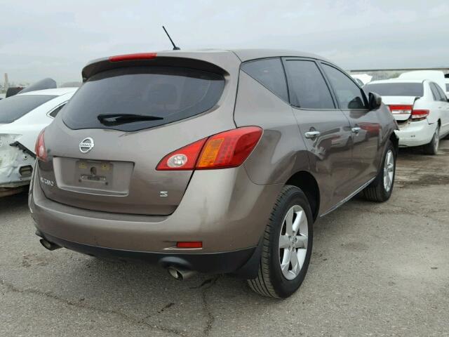 JN8AZ18U59W007810 - 2009 NISSAN MURANO S BROWN photo 4