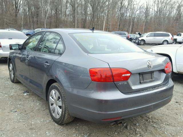 3VWD17AJ2EM261954 - 2014 VOLKSWAGEN JETTA SE GRAY photo 3